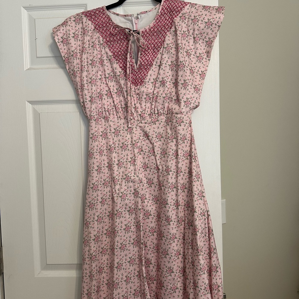 Dondolo Floral Pink midi Dress